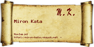 Miron Kata névjegykártya